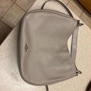 Coach Gray Leather Shoulder Bag